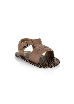 Baby Girl's Logo Embroidered Leather Sandals