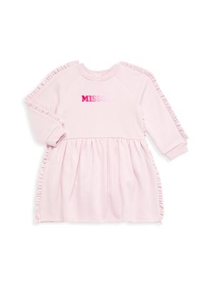 Baby Girl's Logo Ruffle-Trim Sweatshirt Dress - Lilac - Size 3 Months
