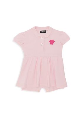 Baby Girl's Medusa Embroidered Polo Romper