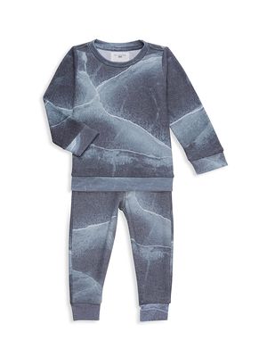 Baby Girl's Offshore Hacci 2-Piece Sweatsuit Set - Offshore - Size 3 Months - Offshore - Size 3 Months
