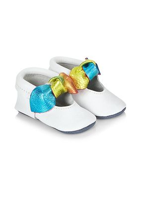 Baby Girl's Prism Knotted Bow Soft Sole Moccasins