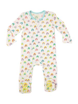 Baby Girl's Rainbow Print Footie - Rainbow - Size 12 Months - Rainbow - Size 12 Months