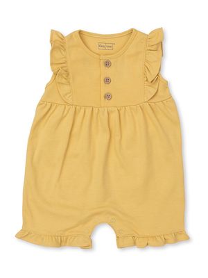 Baby Girl's Short Ruffled Romper - Gold - Size Newborn - Gold - Size Newborn