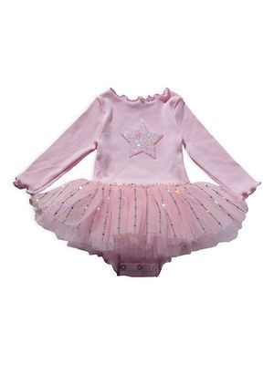 Baby Girl's Star Printed Dress - Pink - Size 3 Months