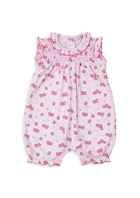 Baby Girl's Strawberry Bubble Sleeveless Playsuit