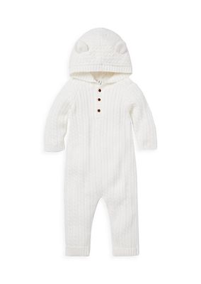 Baby Girl's The Cable Knit Bear Ear Coveralls