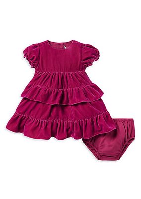 Baby Girl's Tiered Velvet Dress