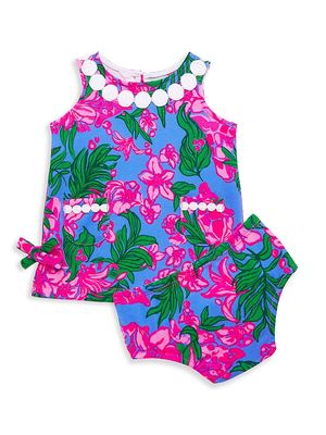 Baby Girl's Tropical Knit Shift Dress - Cerise Pink Safari Sunset - Size 3 Months