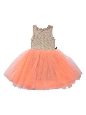 Baby Girl's Vintage Flower Tutu Dress - Neon - Size 8 - Neon - Size 8