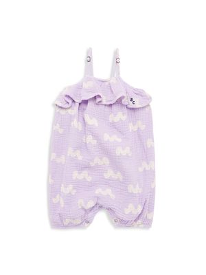 Baby Girl's Waves All Over Romper - Purple - Size 12 Months - Purple - Size 12 Months