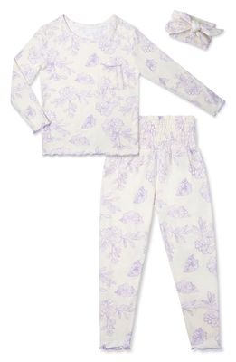 Baby Grey by Everly Grey Charlie Fitted Two-Piece Pajamas & Head Wrap Set in Bali 