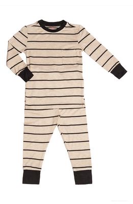 Baby Grey by Everly Grey Fitted Two-Piece Pajamas in Sand Stripe