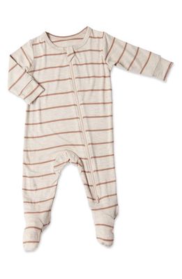 Baby Grey by Everly Grey Print Footie in Mocha Stripe 