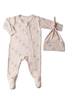Baby Grey by Everly Grey Seahorse Print Footie & Hat Set in Mosaic