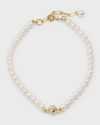 Baby Pearl and Diamond Bracelet