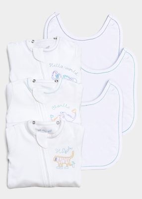 Baby Personalized Footed Bodysuit with attachable bib - Growing Bundle