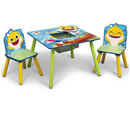 Baby Shark Kids Table and Chair Set With Storag e