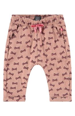 BABYFACE Bow Print Fleece Leggings in Pink