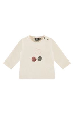 BABYFACE Embroidered Long Sleeve Stretch Cotton Graphic Tee in Ivory