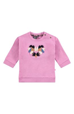 BABYFACE Heart Appliqué Stretch Cotton Graphic Sweatshirt in Pink Orchid