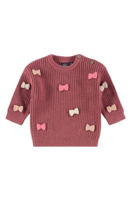 BABYFACE Kids' Bow Cotton Sweater in Red Clay
