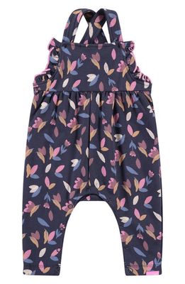 BABYFACE Leaf Print Stretch Cotton Overalls in Night