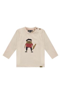 BABYFACE Long Sleeve Cotton Graphic T-Shirt in Latte