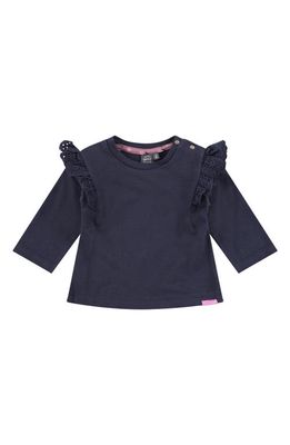 BABYFACE Ruffle Accent Long Sleeve Stretch Cotton T-Shirt in Night