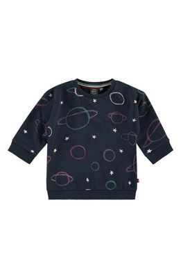 BABYFACE Space Print Long Sleeve Stretch Cotton T-Shirt in Dark Royal