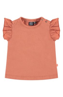 BABYFACE Stretch Cotton Frill Sleeve Top in Terra