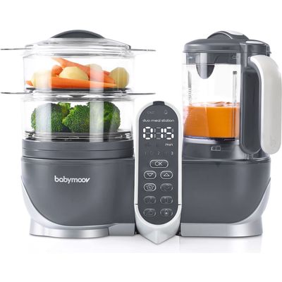 Babymoov Duo Meal Station Food Maker 6-in-1 Food Processor in Industrial Grey 