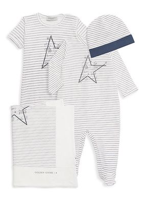 Baby's 4-Pack Stripes Doodles & Star Print Gift Set