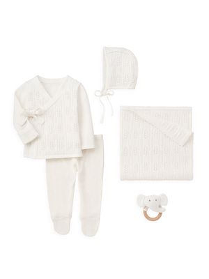 Baby's 5-Piece Pointelle Knit Giftbox Set - White - Size Newborn - White - Size Newborn