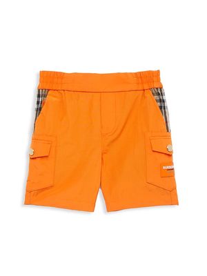 Baby's & Little Boy's Check Cargo Shorts - Light Coral Orange - Size 6 Months