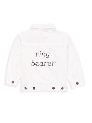 Baby's & Little Boy's Ring Bearer Denim Jacket - White - Size 12 Months - White - Size 12 Months