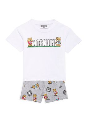 Baby's & Little Boy's Soccer Bear T-Shirt & Shorts Set