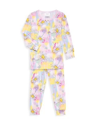 Baby's & Little Girl's 2-Piece Daisy Watercolor Pajama Set - Daisy - Size 12 Months - Daisy - Size 12 Months