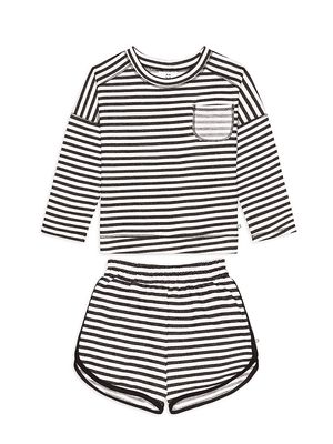Baby's & Little Girl's 2-Piece The Sena Set - Oatmeal Black - Size 12 Months - Oatmeal Black - Size 12 Months