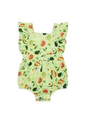 Baby's & Little Girl's Avocado Toast Bubble Romper - Green - Size Newborn - Green - Size Newborn