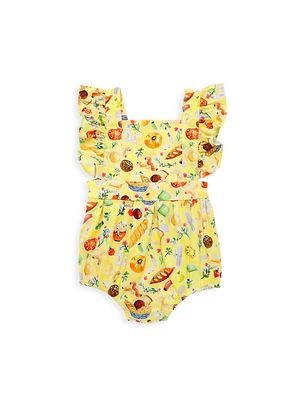 Baby's & Little Girl's Carbo Load Bubble Romper - Yellow - Size Newborn - Yellow - Size Newborn