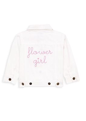 Baby's & Little Girl's Flower Girl Denim Jacket