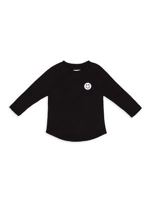 Baby's & Little Girl's Long Sleeve Signature Patch T-Shirt - Black - Size 18 Months - Black - Size 18 Months