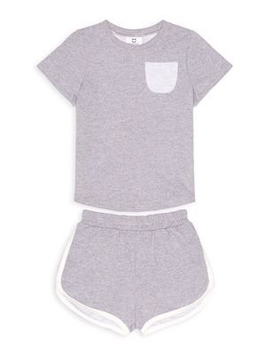 Baby's & Little Kid's 2-Piece Avena Shorts Set - Grey - Size 12 Months - Grey - Size 12 Months