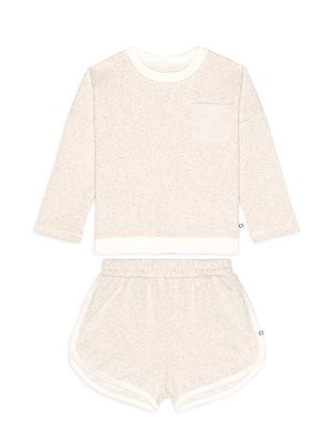 Baby's & Little Kid's 2-Piece Heathered Sean Shorts Set - Oatmeal - Size 12 Months - Oatmeal - Size 12 Months