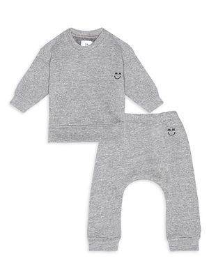 Baby's & Little Kid's 2-Piece Sweatshirt & Joggers Set - Heather Grey - Size 4 - Heather Grey - Size 4