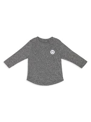 Baby's & Little Kid's Long Sleeve Signature Patch T-Shirt - Heather Grey - Size 18 Months - Heather Grey - Size 18 Months