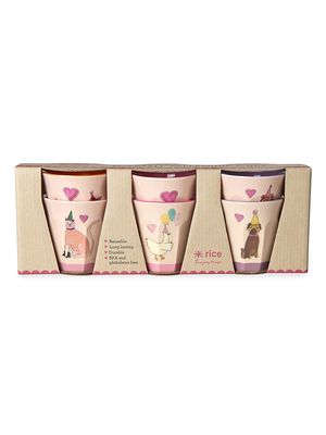 Baby's Animal 6-Piece Melamine Cups Set - Lavender
