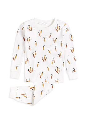 Baby's Carrot Print 2-Piece Pajama Set