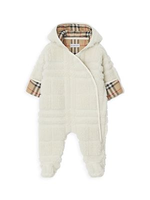 Baby's Cosimo Sherpa Hooded Snowsuit - Salt - Size 12 Months