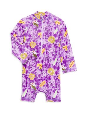 Baby's Food Tie-Dye Swim Coveralls - Purple Multi - Size 18 Months - Purple Multi - Size 18 Months